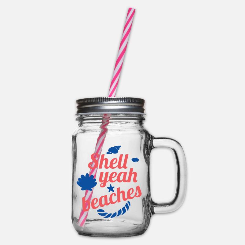 Shell yeah beaches - Henkelglas mit Schraubdeckel - Klar