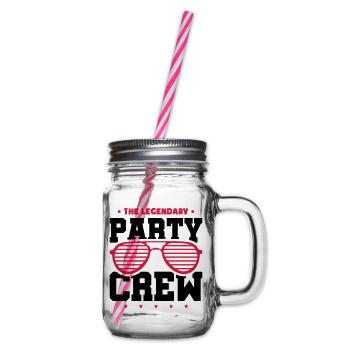 Party Crew - Henkelglas mit Schraubdeckel - Klar - Rechts