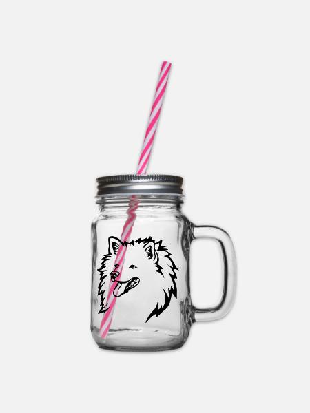 Spitz Kopf - Henkelglas mit Schraubdeckel - Klar