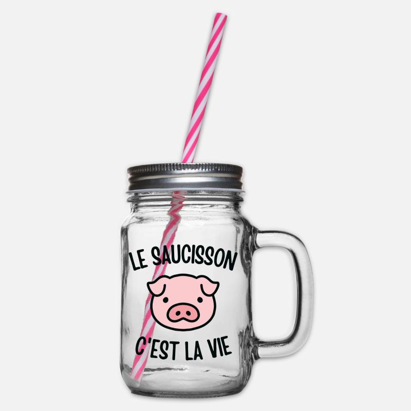 Le saucisson c'est la vie - Bocal à boisson - transparent