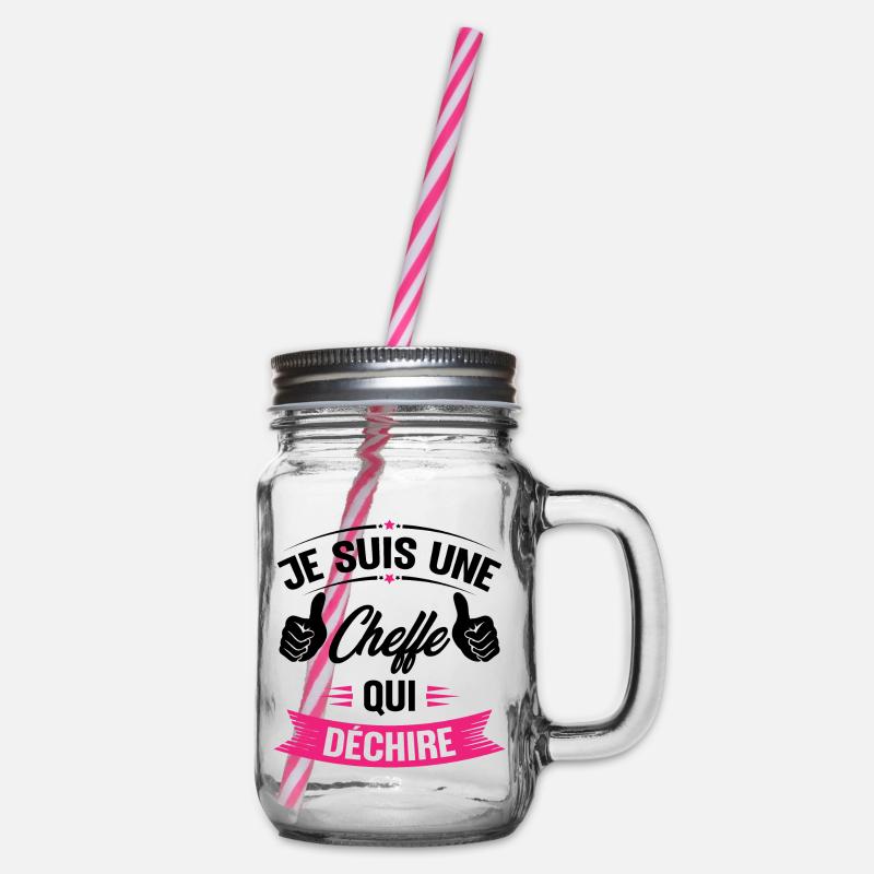Je suis une cheffe qui déchire - Bocal à boisson - transparent