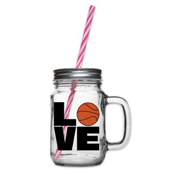 Love Basketball - Henkelglas mit Schraubdeckel - Klar - Rechts