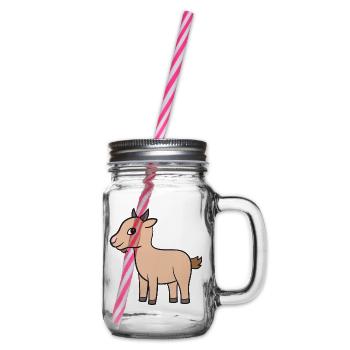 Ziege Ziegen Geiss - Henkelglas mit Schraubdeckel - Klar - Rechts