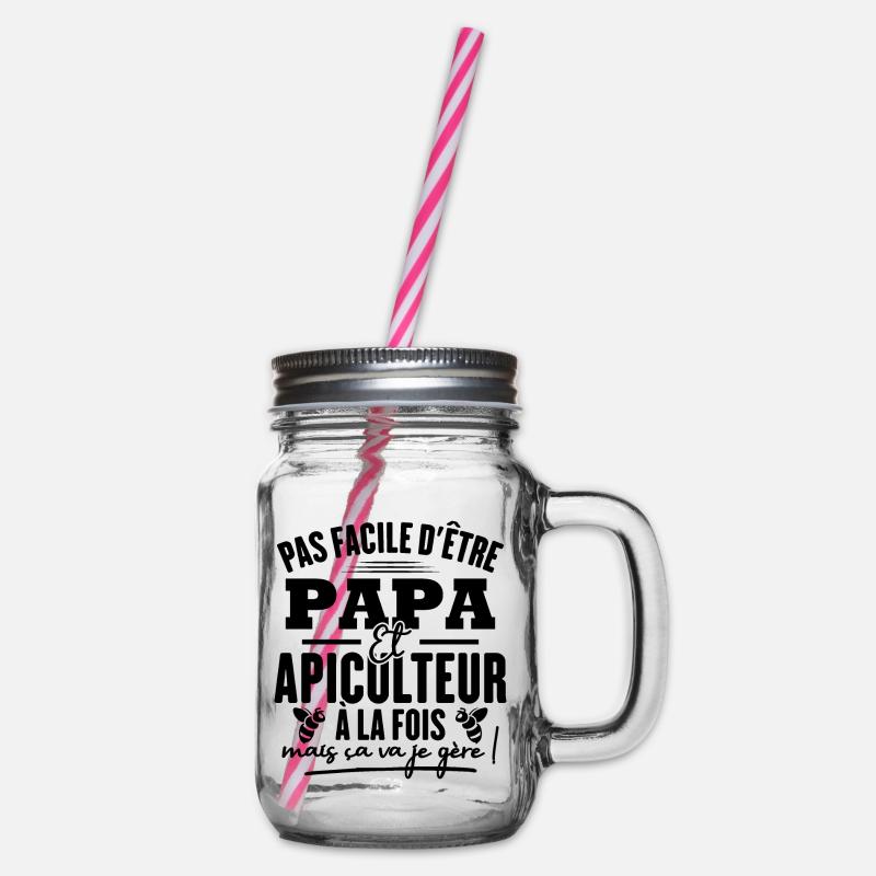 Papa et apiculteur - Bocal à boisson - transparent
