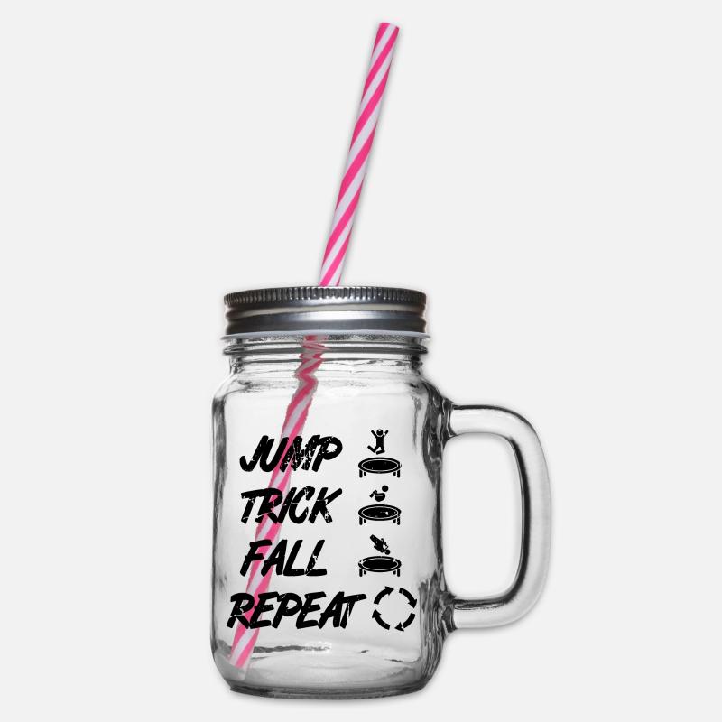 Jump Trick Fall Repeat - Henkelglas mit Schraubdeckel - Klar