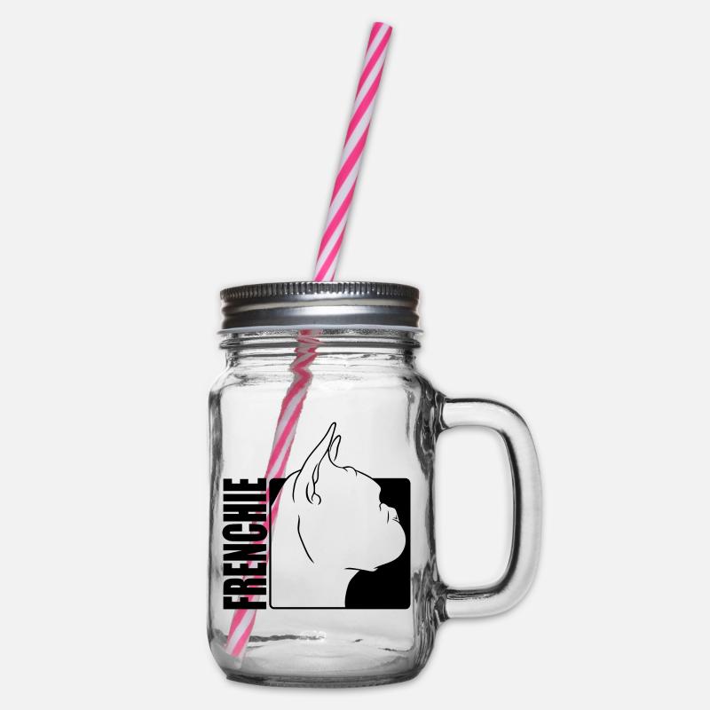 Frenchie Profil Bouledogue Français Chiens Chien - Bocal à boisson - transparent