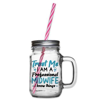 Trust me I am a professional Midwife - Henkelglas mit Schraubdeckel - Klar - Rechts