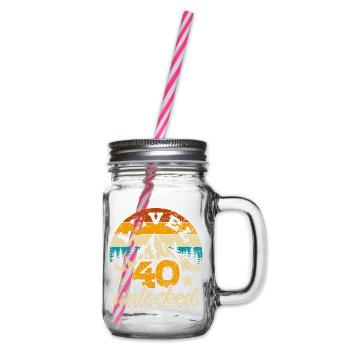 Level 40 unlocked - Gamer - Birthday - Gift - Glass jar with handle and screw cap - clear - Right