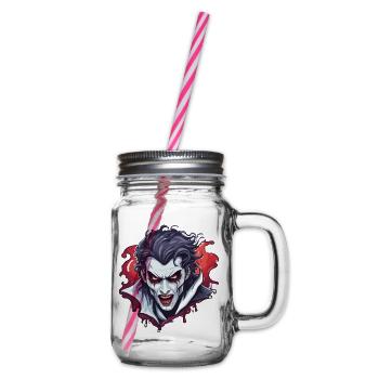 Vampir / Dracula / Blutsauger / Halloween / Mythos - Henkelglas mit Schraubdeckel - Klar - Rechts