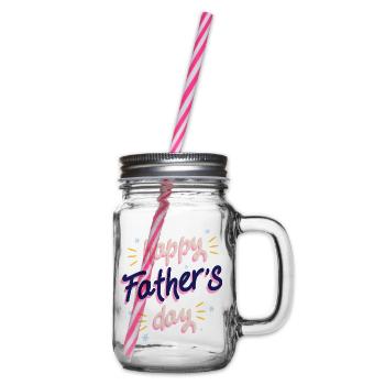 Congratulations Dad - Glass jar with handle and screw cap - clear - Right