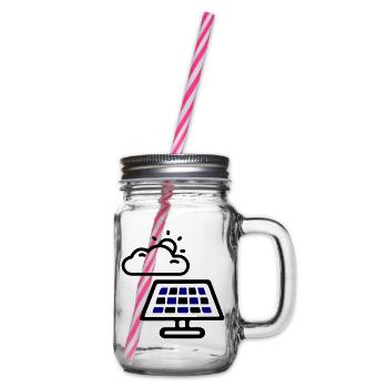 Solar Energy Panels - Glass jar with handle and screw cap - clear - Right