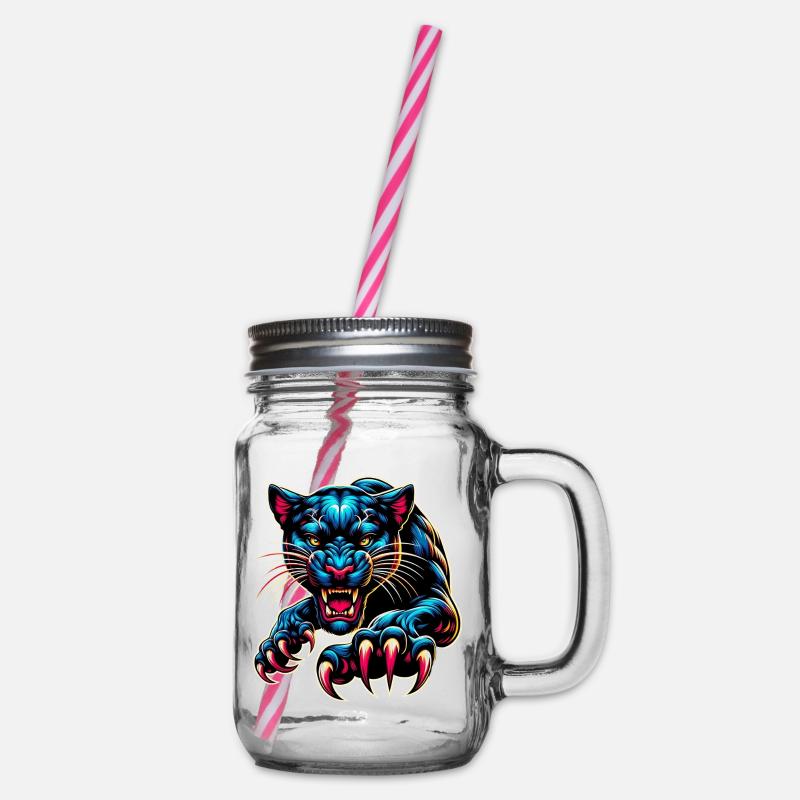 Panther - Henkelglas mit Schraubdeckel - Klar