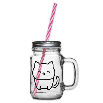 cat - Glass jar with handle and screw cap - clear - Right