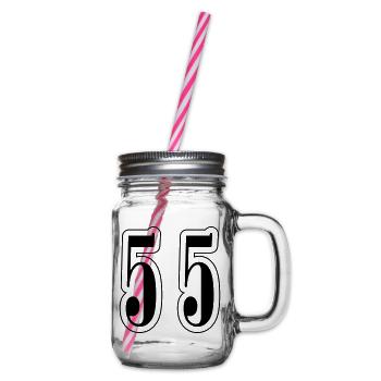 55 Zahl Symbol - Henkelglas mit Schraubdeckel - Klar - Rechts