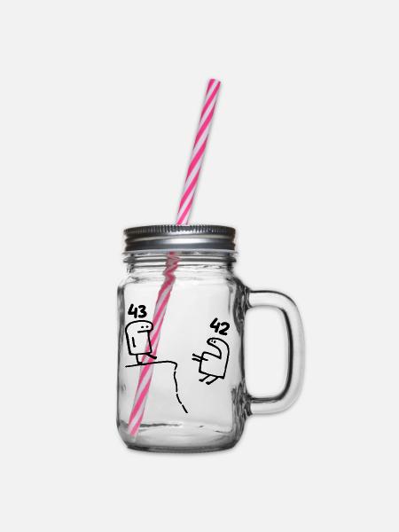 43 Jahre alt - 43. Geburtstag lustiges Geschenk 43 Jahre - Henkelglas mit Schraubdeckel - Klar