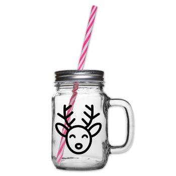 reindeer - Glass jar with handle and screw cap - clear - Right