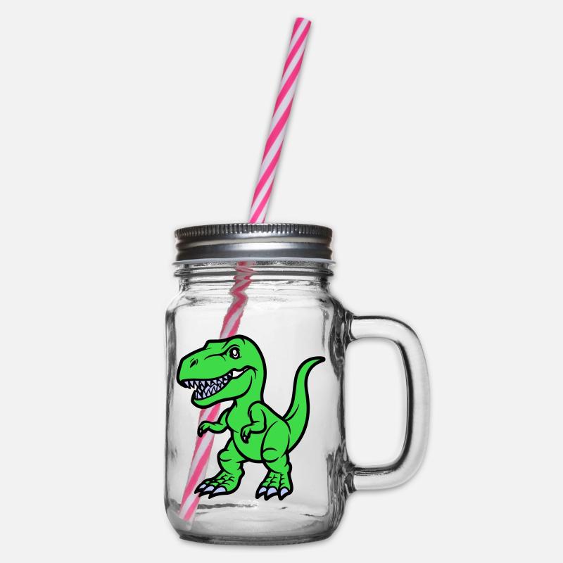 T Rex Comic - Henkelglas mit Schraubdeckel - Klar