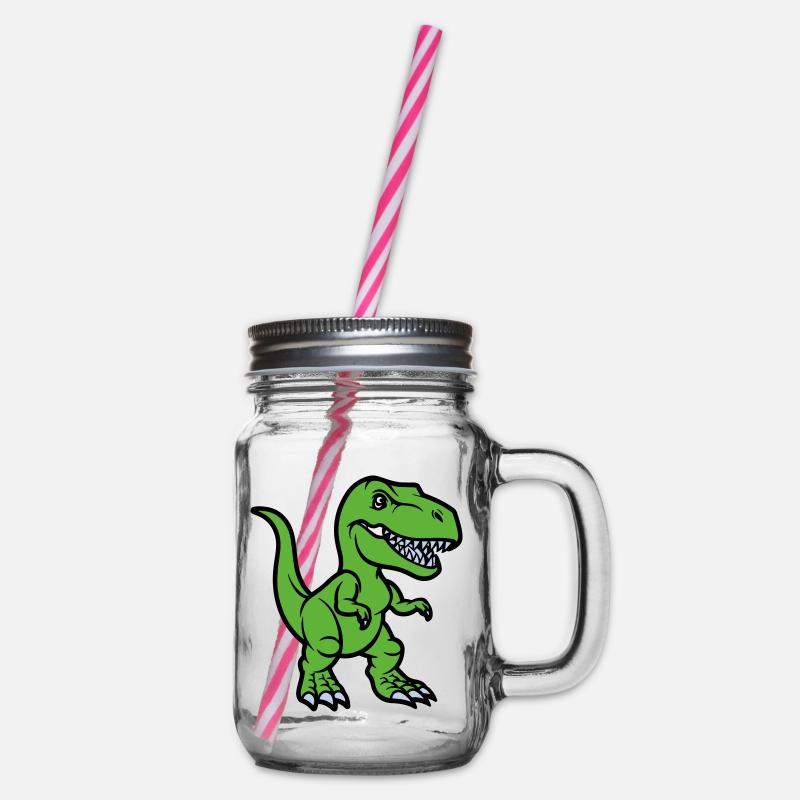 T Rex Comic dinosaurier - Henkelglas mit Schraubdeckel - Klar