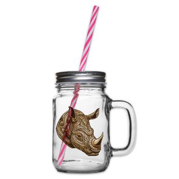 Portrait de rhinocéros - Bocal à boisson - transparent - Droite