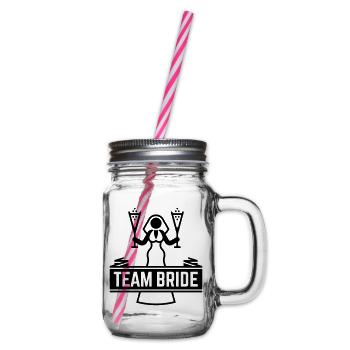 Team Bride Sparkling Wine Hen Night Bachelorette B - Glass jar with handle and screw cap - clear - Right