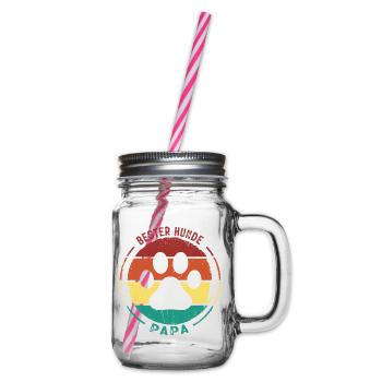 Hundeopa Geschenke Hundeliebhaber Hunde - Henkelglas mit Schraubdeckel - Klar - Rechts