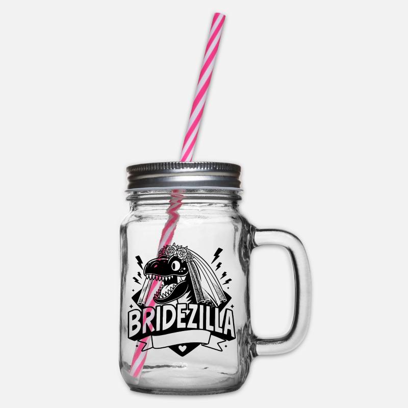 Team Bride - Bridezilla - Henkelglas mit Schraubdeckel - Klar