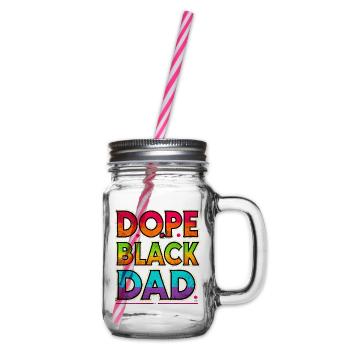 Cooles schwarzes Papa-Regenbogen-Design - Henkelglas mit Schraubdeckel - Klar - Rechts
