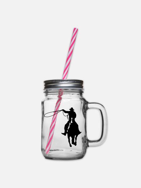 Cowboy - Henkelglas mit Schraubdeckel - Klar