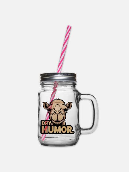 Camel Dry Humor Illustration - Henkelglas mit Schraubdeckel - Klar