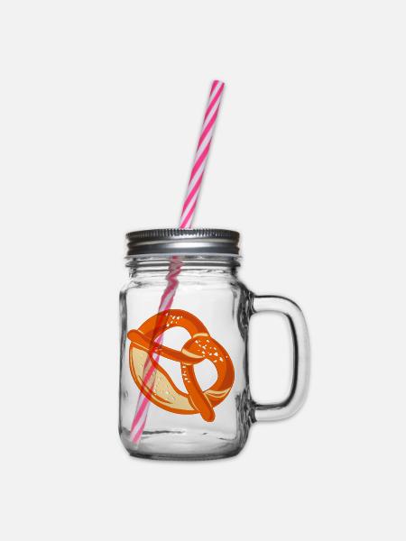 Brezel - Henkelglas mit Schraubdeckel - Klar