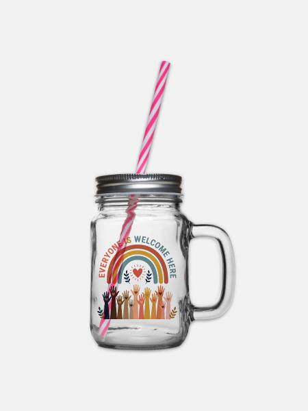 LBGTQ Safe Space Pride Month Aufkleber – Safe Space - Henkelglas mit Schraubdeckel - Klar