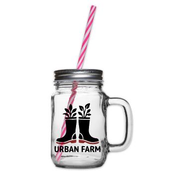 Logo des bottes en caoutchouc de ferme urbaine - Bocal à boisson - transparent - Droite