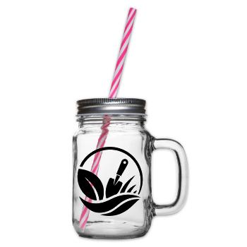 Gardener Shovel Plants Garden Motif - Glass jar with handle and screw cap - clear - Right
