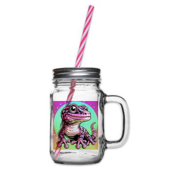 Gecko - Glass jar with handle and screw cap - clear - Right
