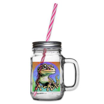 Gecko - Glass jar with handle and screw cap - clear - Right