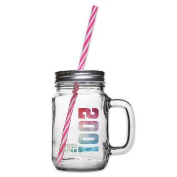 25. Geburtstag Limited Edition 2001 Jahrgang 2001 - Henkelglas mit Schraubdeckel - Klar - Rechts