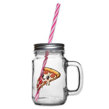Pizza Slice - Henkelglas mit Schraubdeckel - Klar - Rechts