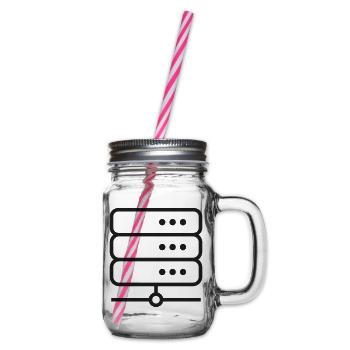 Server-Racklinien-Symbol - Henkelglas mit Schraubdeckel - Klar - Rechts