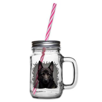 Dunkler Schäferhund  - Henkelglas mit Schraubdeckel - Klar - Rechts