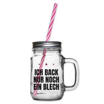 Ich back nur noch ein Blech – Weihnachtsbäckerei - Henkelglas mit Schraubdeckel - Klar - Rechts