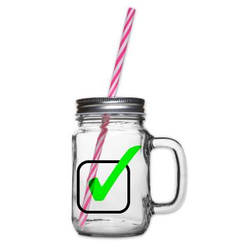 Neon-Grüner Haken Print - Henkelglas mit Schraubdeckel - Klar - Rechts