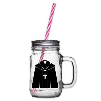 Priester Pfarrer Theologie Geschenk Christentum  - Henkelglas mit Schraubdeckel - Klar - Rechts