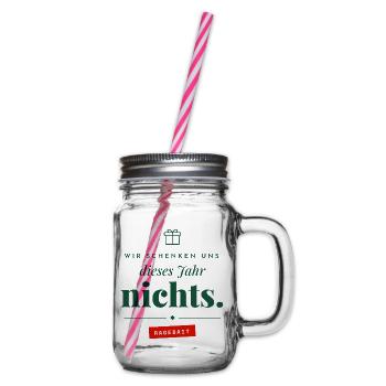Wir schenken uns nichts Ragebait Weihnachten Paar - Henkelglas mit Schraubdeckel - Klar - Rechts