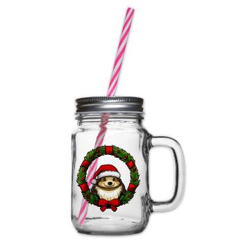 Igel Christmas - Henkelglas mit Schraubdeckel - Klar - Rechts