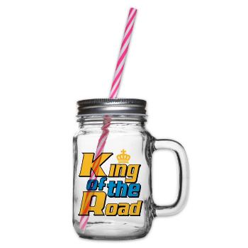 LKW Fahrer,LKW ,Trucker Fun King of the Road (25) - Henkelglas mit Schraubdeckel - Klar - Rechts