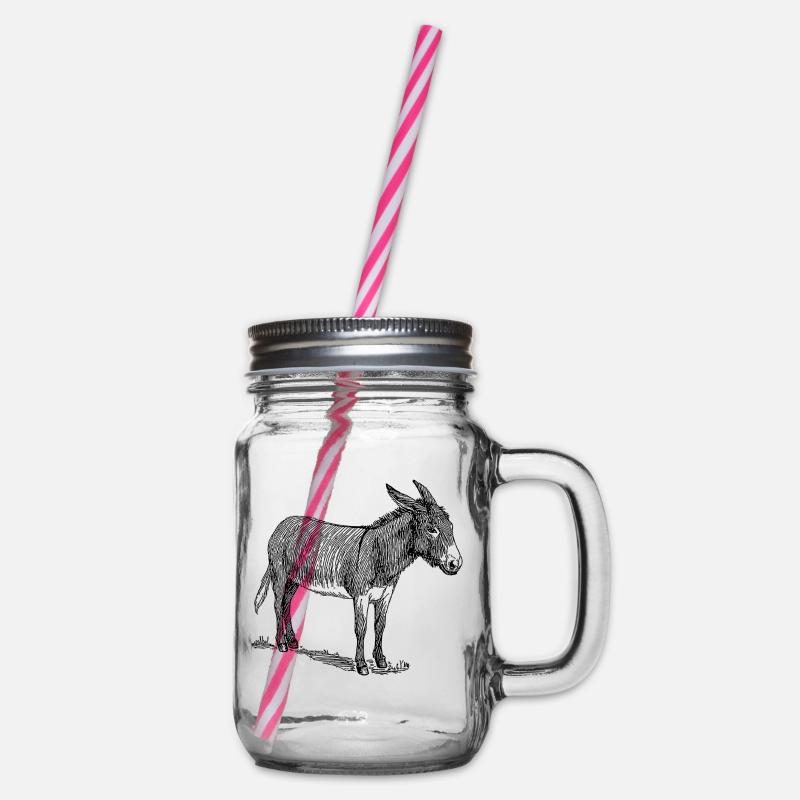 ass - Glass jar with handle and screw cap - clear