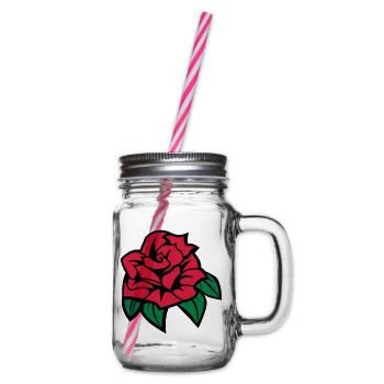 6254398 135433816 Rose - Glass jar with handle and screw cap - clear - Right