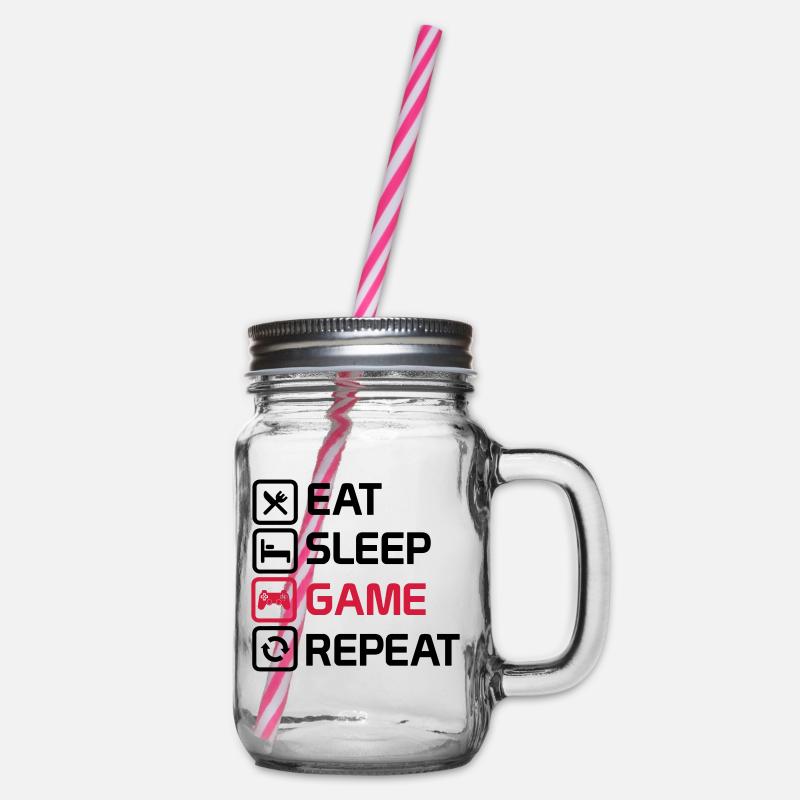manger le jeu de sommeil répéter - Bocal à boisson - transparent
