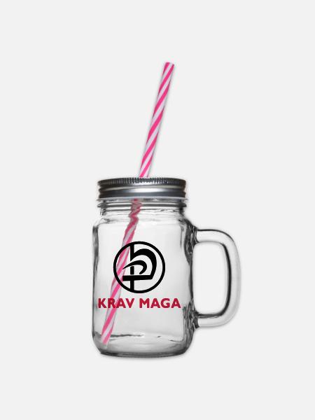 Krav Maga Mixed Martial Arts Selbstverteidigung - Henkelglas mit Schraubdeckel - Klar