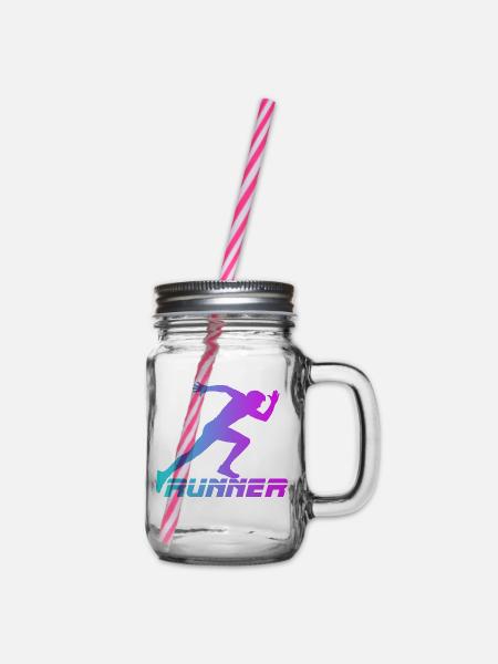 Runner - Henkelglas mit Schraubdeckel - Klar